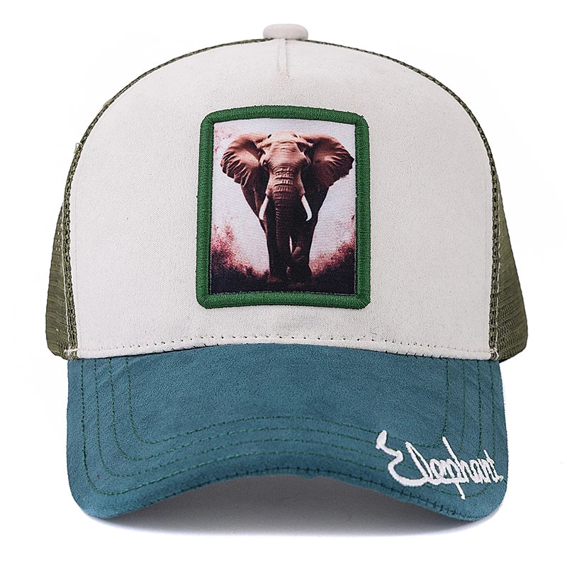 Unisex Mesh Cap Elephant Summer Animal Baseball Cap For Men Women ﻿