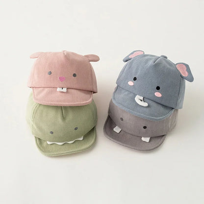 Cute Animal Baby Baseball Cap, Cartoon Dinosaur And Rabbit Baby