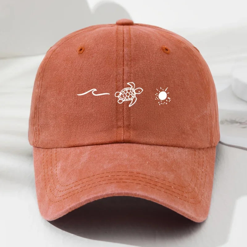 Turtle Pattern Printed Baseball Cap for Daily Casual Style Men's and Women's