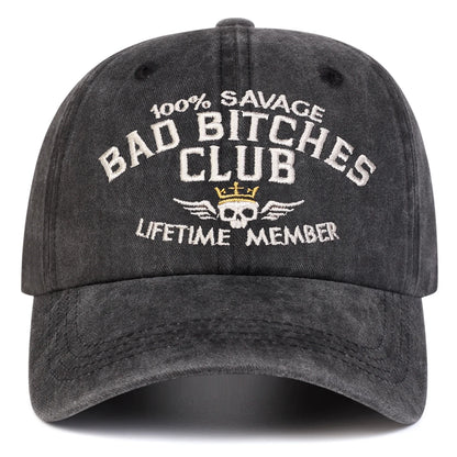 Unisex Letter Embroidery Washed Baseball Cap Spring Autumn