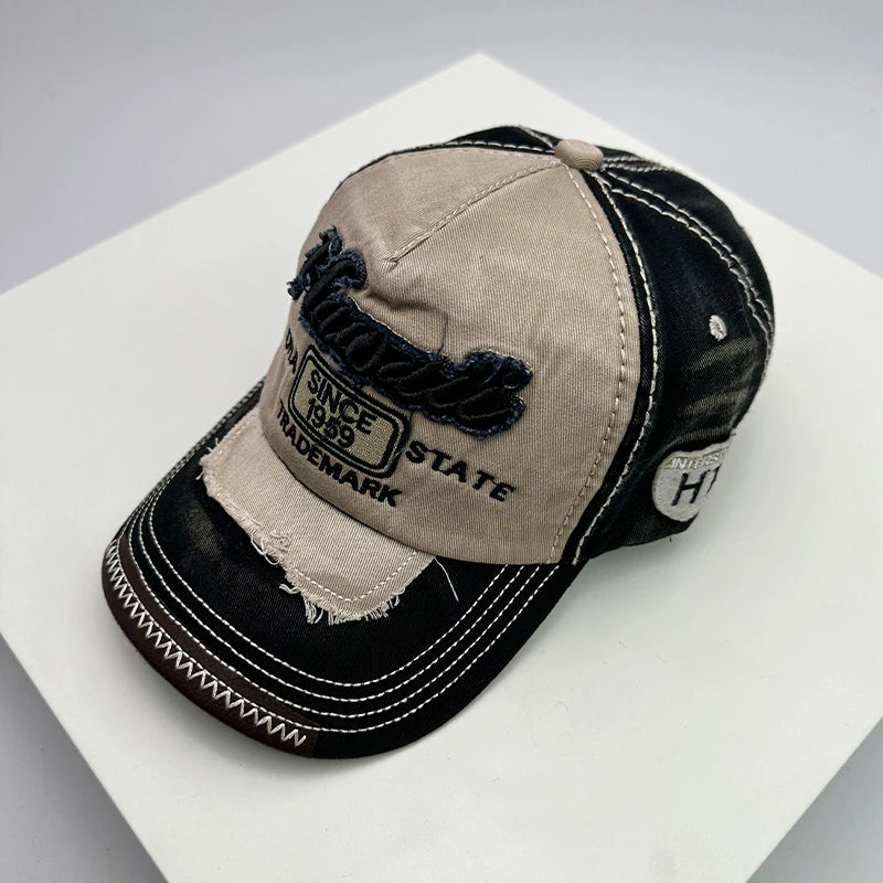Korean Vintage Washing Men Women Baseball Hats Cotton Snapback Caps