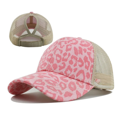 Fashion Leopard Print Baseball Cap Women's Ponytail Hat