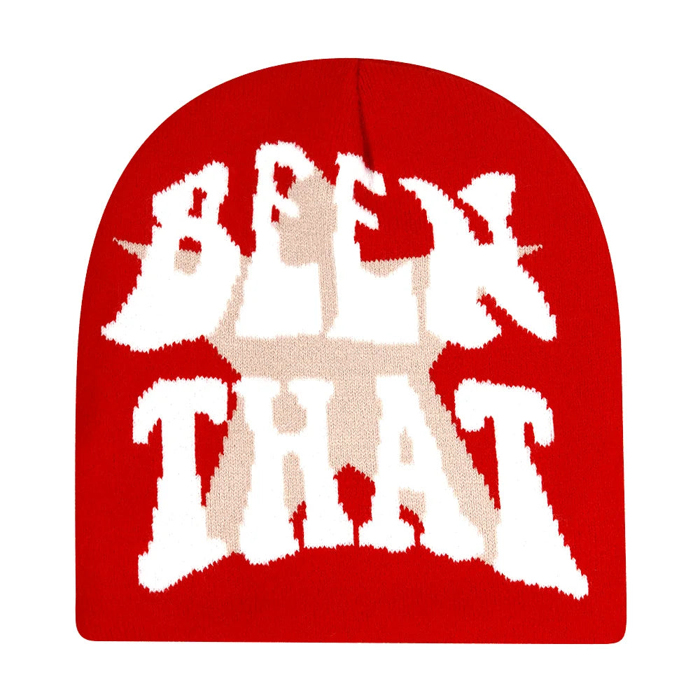 Y2k Letter Butter Knit Hats Skullies Beanies Autumn Winter Warm Hat