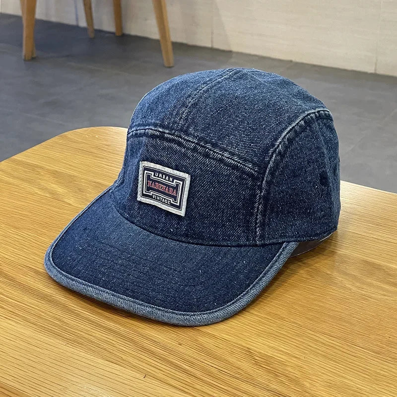 Vintage Flat Brim Denim Baseball Caps Male Women Harajuku Snapback Cap