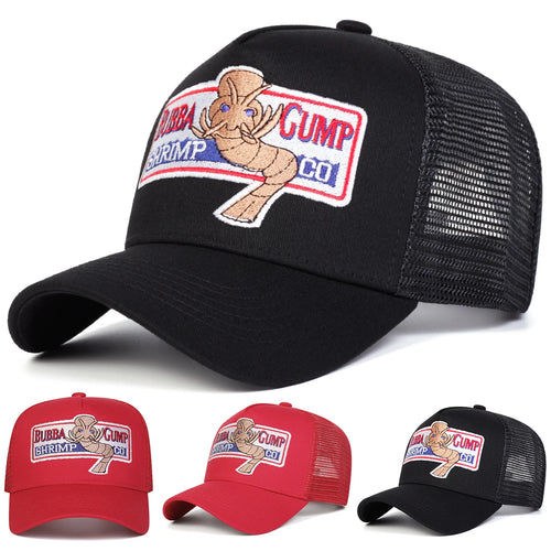 Unisex Shrimp Embroidery Baseball Net Caps Spring and Summer
