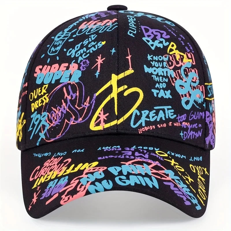 Fashion Graffiti Printing Baseball Cap Outdoor Cotton Casquatte Hat Men Women