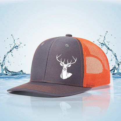 White Deer Head Printed Baseball Cap for Men and Women