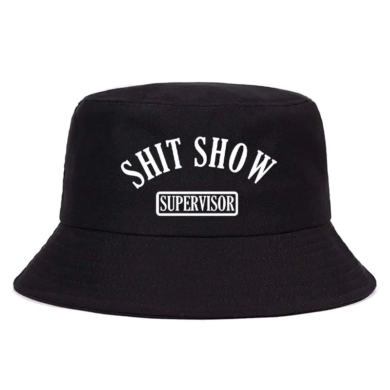 Shit Show Print Reversible Bucket Hat Funny Sarcastic Summer Fisherman