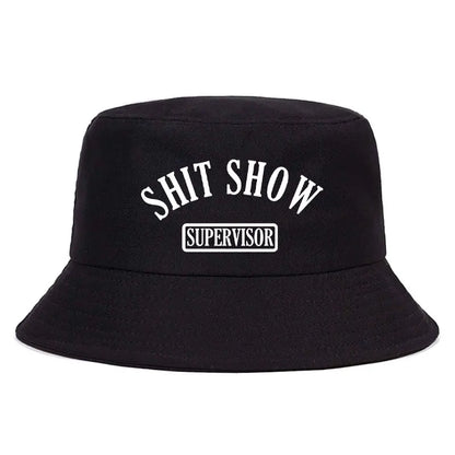 Shit Show Print Reversible Bucket Hat Funny Sarcastic Summer Fisherman