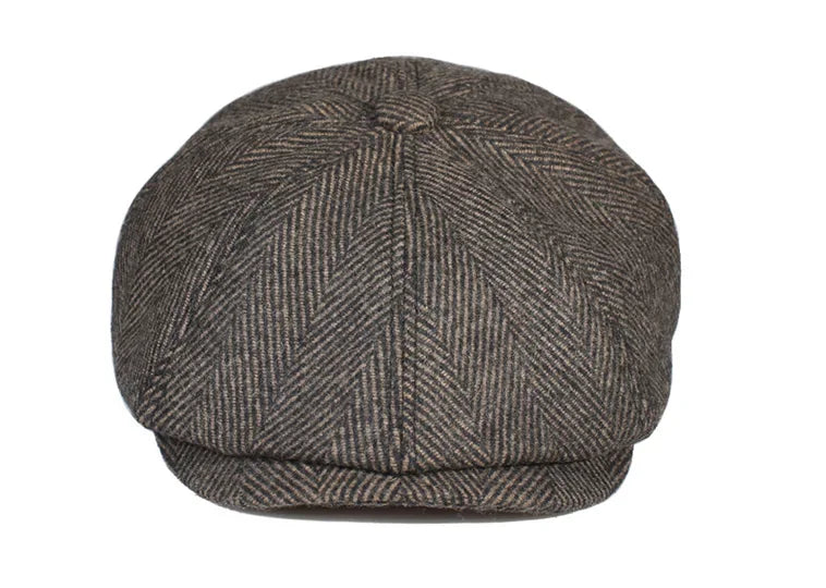 Men Street Bonnet 55% Wool Beret Sheepskin Camel/Grey Male Thin Hats