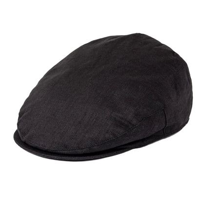 Linen Flat Cap For Men Women Herringbone Linen Newsboy Cap