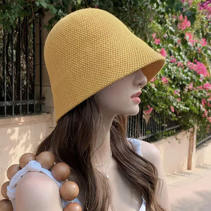 Versatile Bucket Hat Women Summer Hat Weave Sun Hat