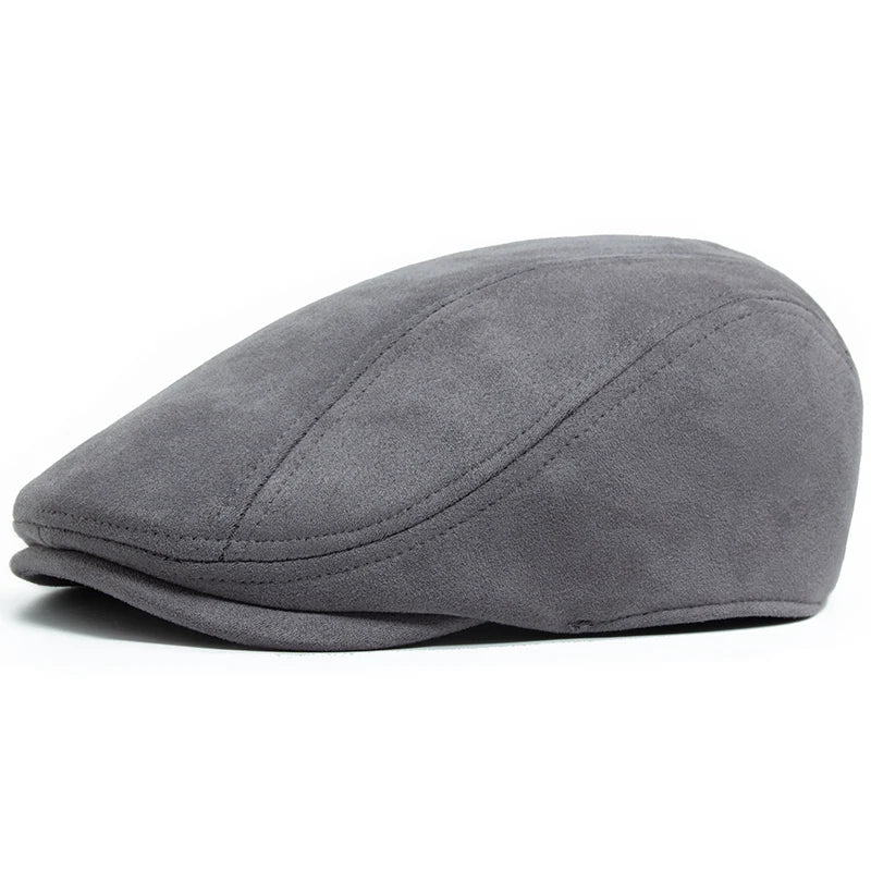 New Suede Autumn Winter Beret Fashion Vintage Men Women Newsboy Hat