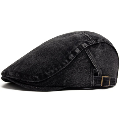 New Denim Cotton Beret Men Vintage Newsboy Cap Spring Autumn Casual Women