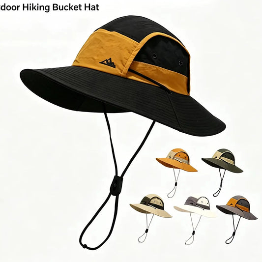 Unisex Wide Brim Mesh Bucket Hat