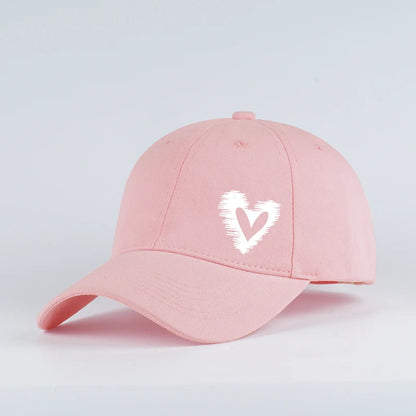 Stylish, Minimalist Baseball Cap with Heart Print