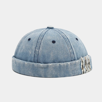 Fashion Denim Docker Cap Brimless Hat