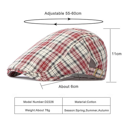 Casual Plaid Hats Men Berets Summer Herringbone Newsboy Cap