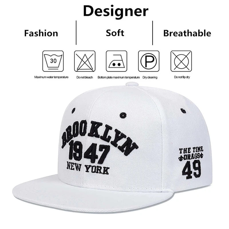 1947 Brooklyn Embroidery Snapback Hat High Quality  Snapback Cap Men's