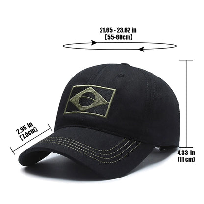Unisex Brazilian Flag Embroidery Tactical Baseball Cap Classic Fashion