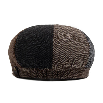 Herringbone Newsboy Caps Men Autumn Winter