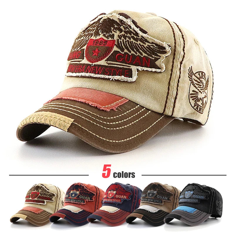 Eagle Embroidered Large Head Baseball Cap With 3 Sizes To Choose From