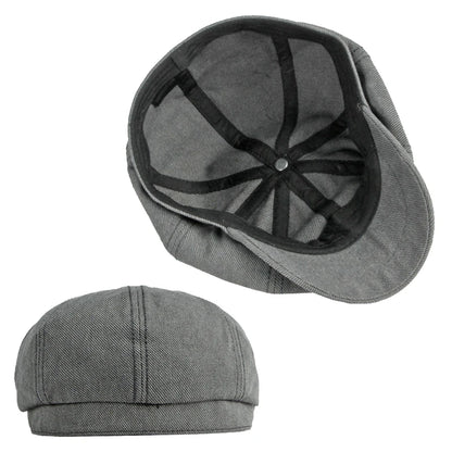Spring Fall Newsboy Cap Men British Cotton Octagonal Hat