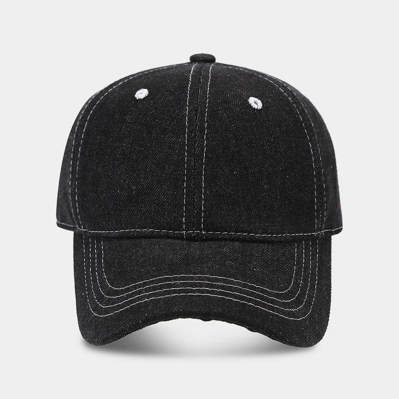Fashion Korean Solid Color Denim Baseball Cap Women Men