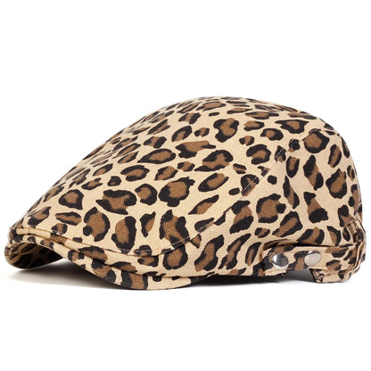 Unisex Leopard Print Newsboy Caps Men British Painters Hats