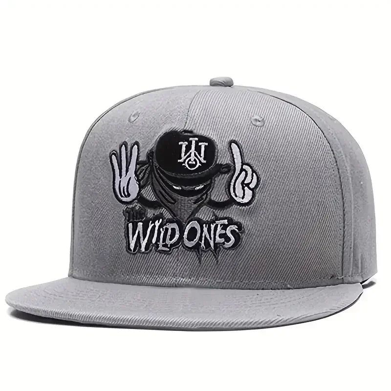 Unisex Ninja Letter Snapback Cap, Embroidered Hip-hop Hat, Outdoor Sunscreen Cap for Men Women