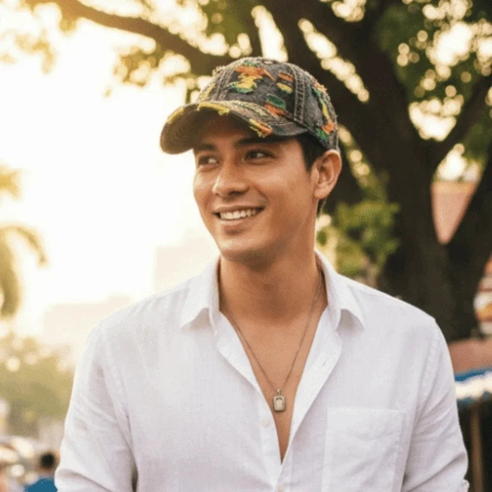 Adjustable Frayed Denim Baseball Cap