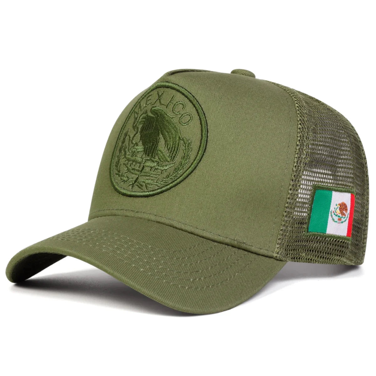 Unisex Mexican Flag Embroidery Baseball Net Caps Spring Summer