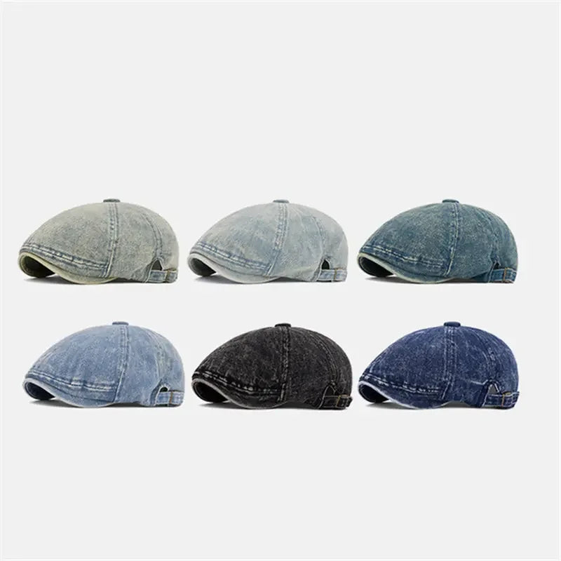 Spring And Autumn Cotton Solid Print Newsboy Caps