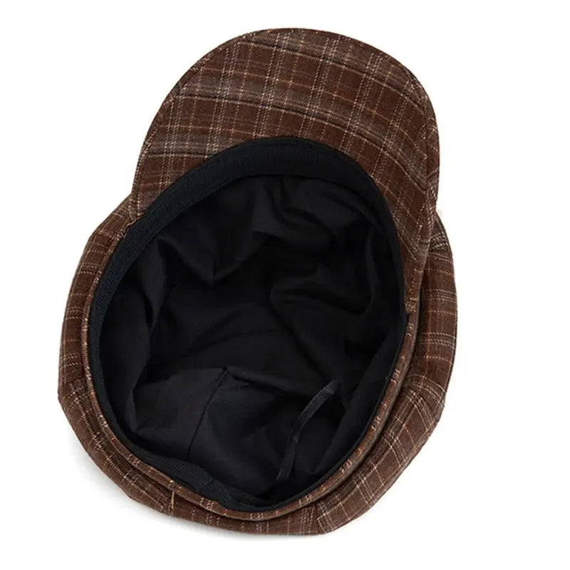Spring Cotton Print Beret Octagonal Cap Newsboy Hat