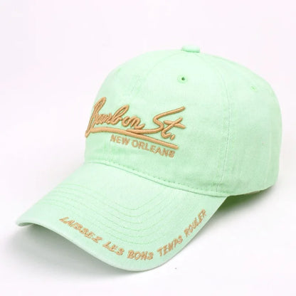 Unisex Washed Denim Baseball Caps Letter Embroidery Kpop Cotton Cap