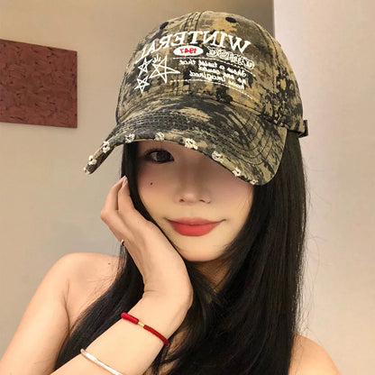 Camouflage Flowers Star Letter Embroidery Baseball Hats