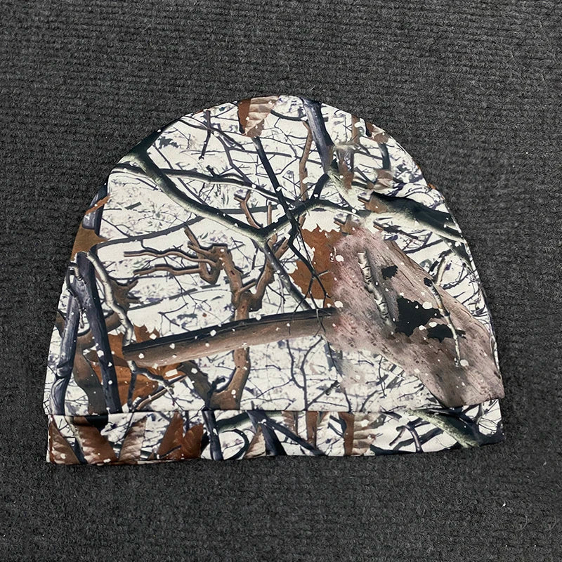 Retro Hip-Hop Camouflage Leaf Print Pullover Hat