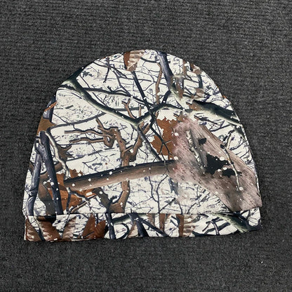 Retro Hip-Hop Camouflage Leaf Print Pullover Hat