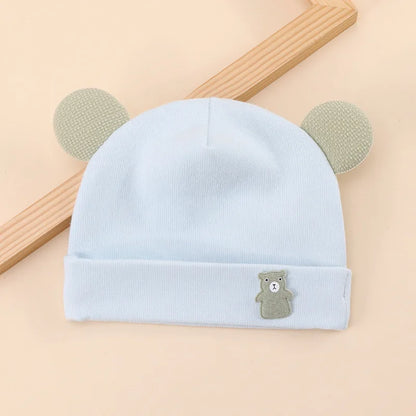 Cartoon Cute Solid Color Baby Beanies Spring Autumn Cotton Soft Head