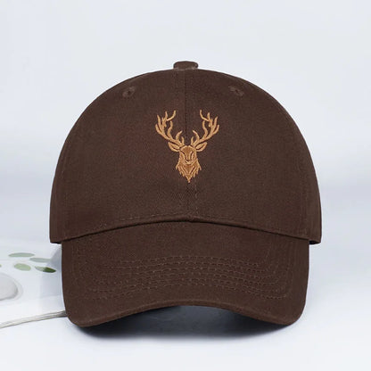 Golden Deer Head Embroidered Baseball Cap