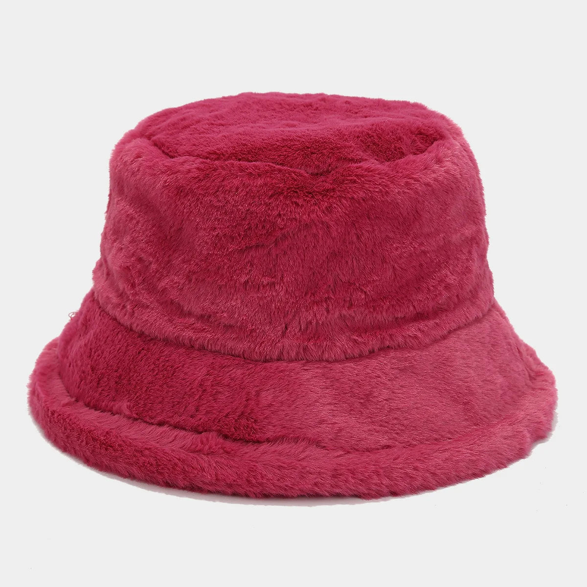 Faux Rabbit Fur Bucket Hat Lady Winter Warm Soft Panama Hat
