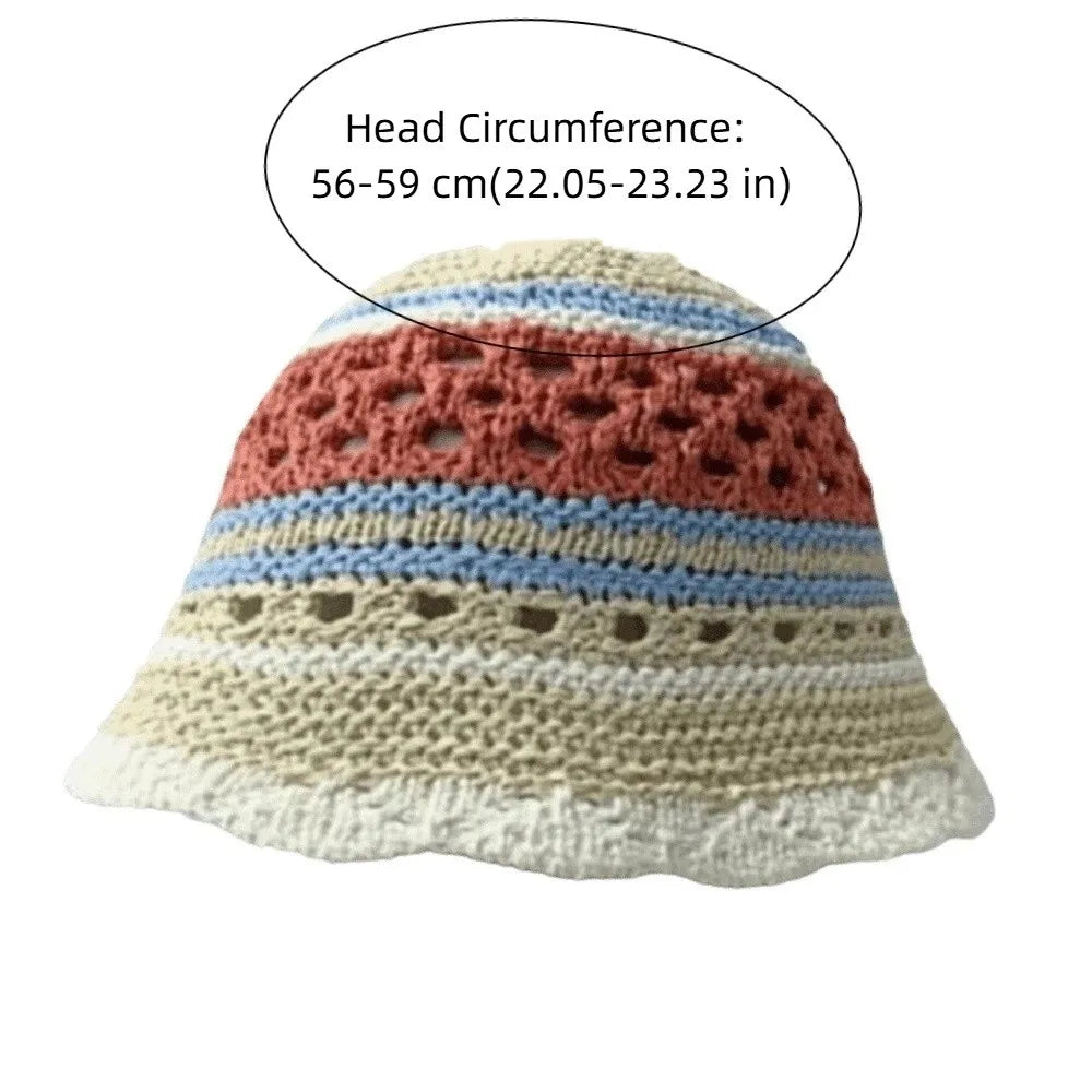 Popular Wide Brim Striped Bucket Hat