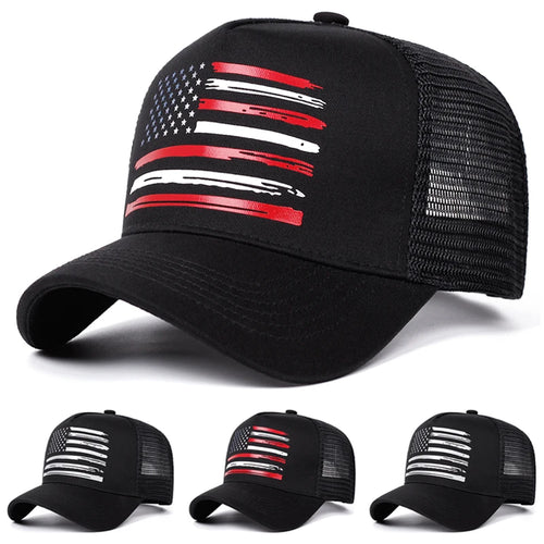 Fashion Creative New Baseball Hat American Flag Printed Hip Hop Hat Outdoor Daily Hat Unisex Mesh Hat