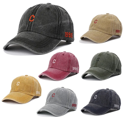 Letter C Embroidery Women Baseball Cap Solid Color Casual Peaked Caps