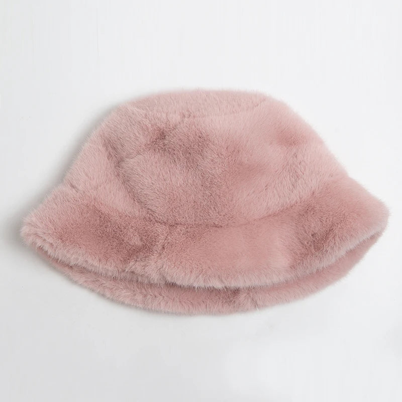 New Women Bucket Hat Faux Casual Fisherman Caps For Ladies