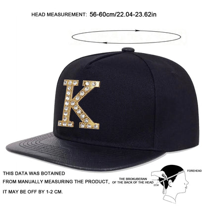Unisex K Letter Label With Drill Hip-Hop Hats Spring Autumn