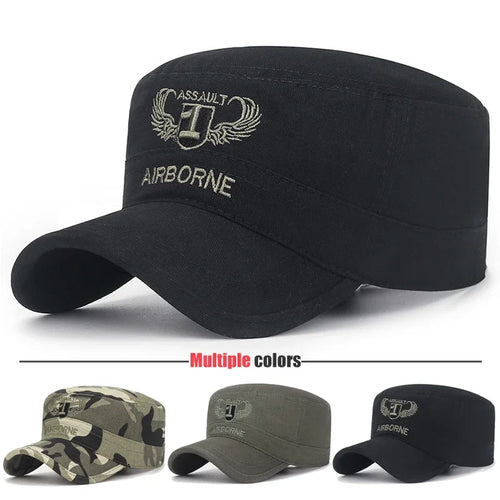 New Unisex Military Enthusiast  Flat Top Baseball Cap Men Women