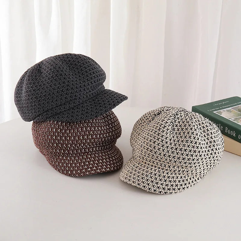 Women's Retro Octagonal Hat Korean Version Big Head
