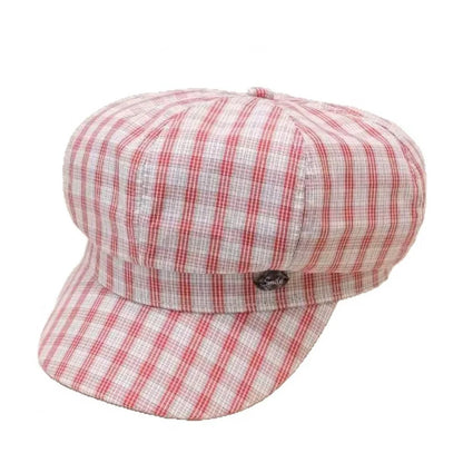 2026 New Vintage Plaid Octagonal Beret Hat Women