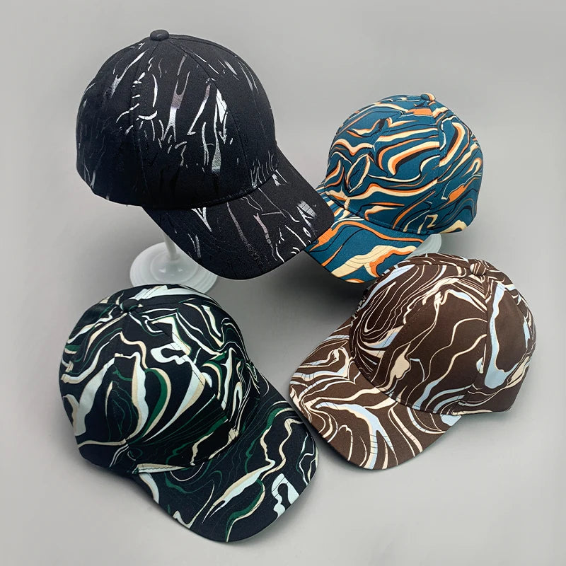New Streetwear Kpop Striped Love Men Women Baseball Hats